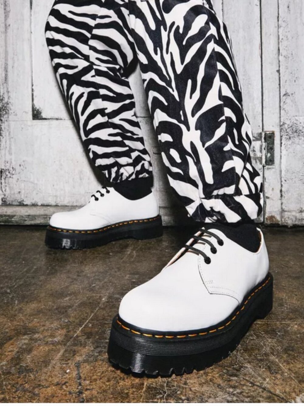 1461 Smooth Leather White Platform Shoes
